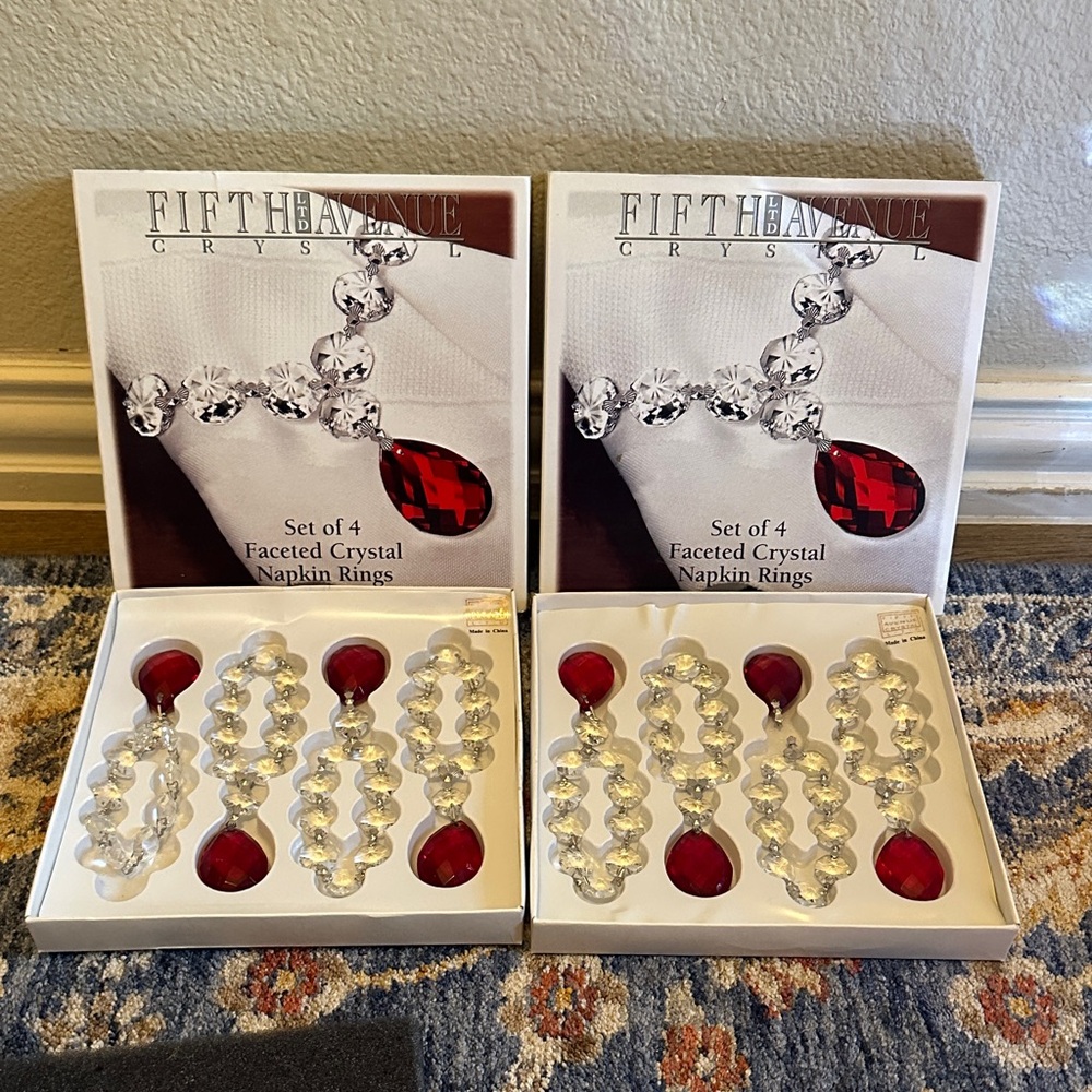 Red and Silver Napkin Rings Sets